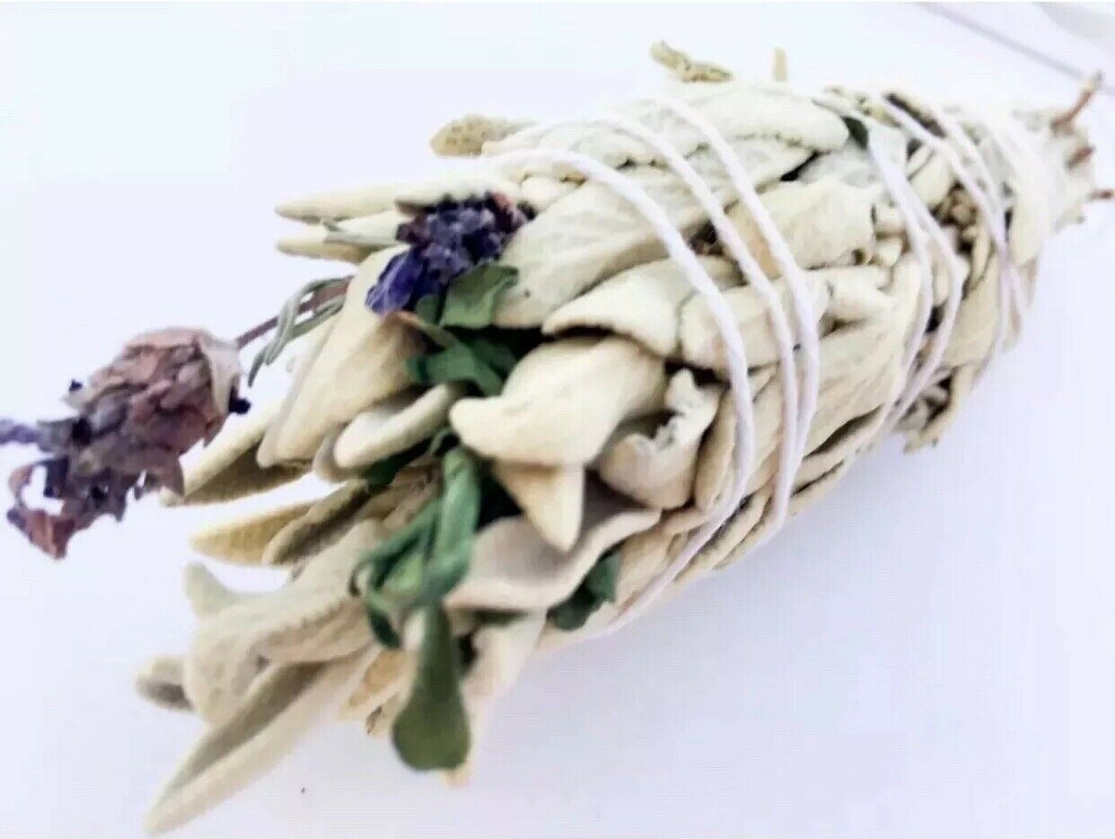 4” Organic Sage Smudge Stick with Lavender